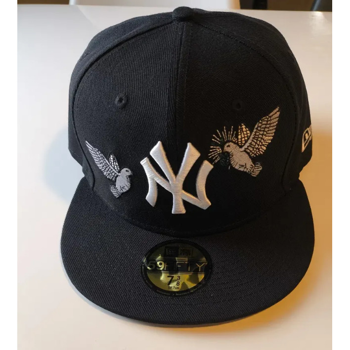 Mũ Snapback 59Fifty New York Yankees màu đen và đáy xanh, thêu đẹp, phù hợp nam nữ, chống nắng tốt