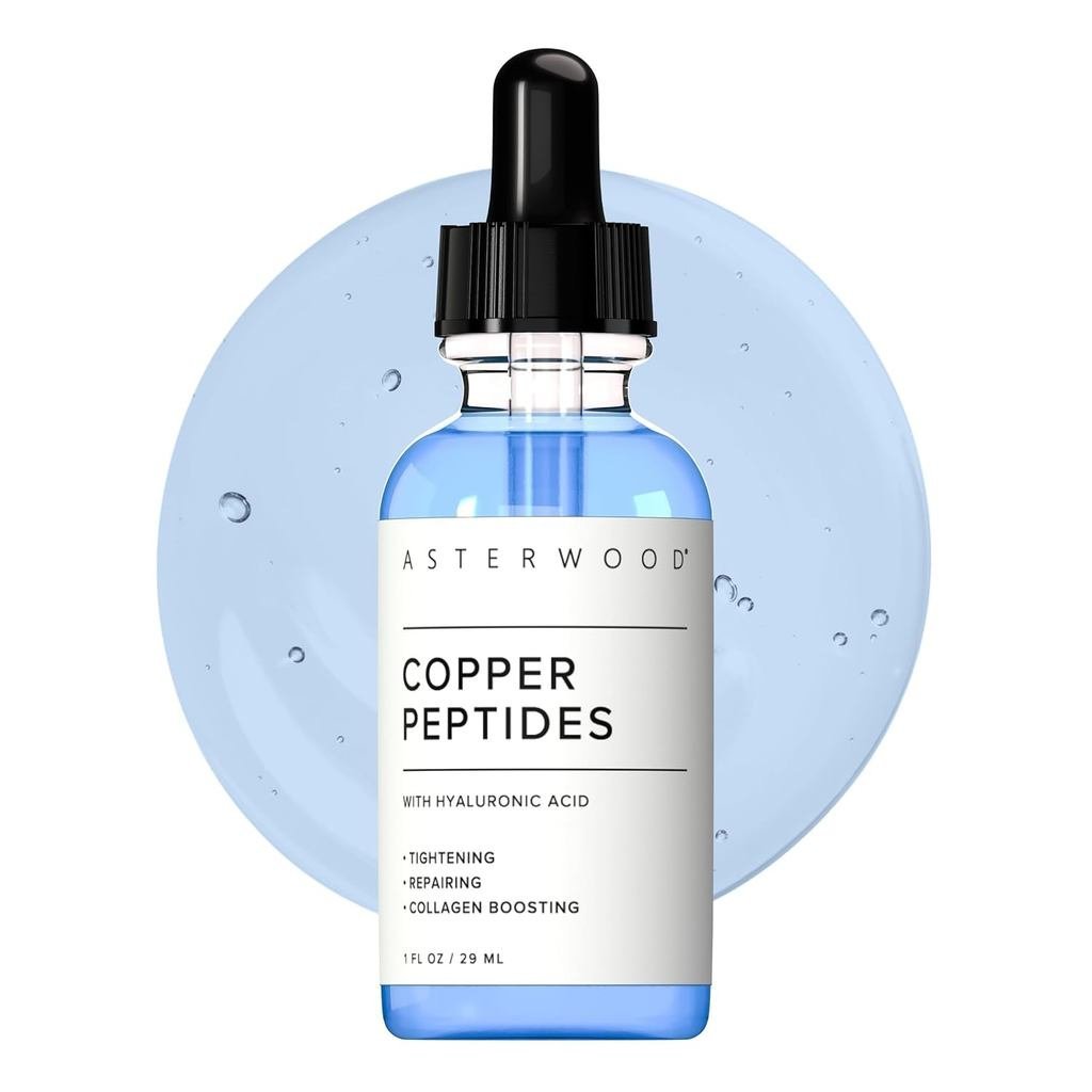 Asterwood Copper Peptide Facial Serum-Contains GHK-Cu Peptide Hyaluronic Acid-Aging Facial Serum-1oz