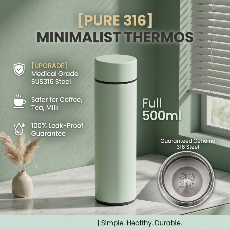 [Thép 316 cao cấp] Bình chân không 500ml Bình nước inox SUS316 cấp y tế B