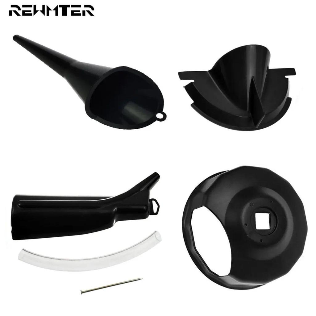 Bộ lọc dầu xe máy RW Bộ phễu chính Hộp đựng đầy cờ lê mũ đen cho Harley Touring Sportster XL 48 Dyna