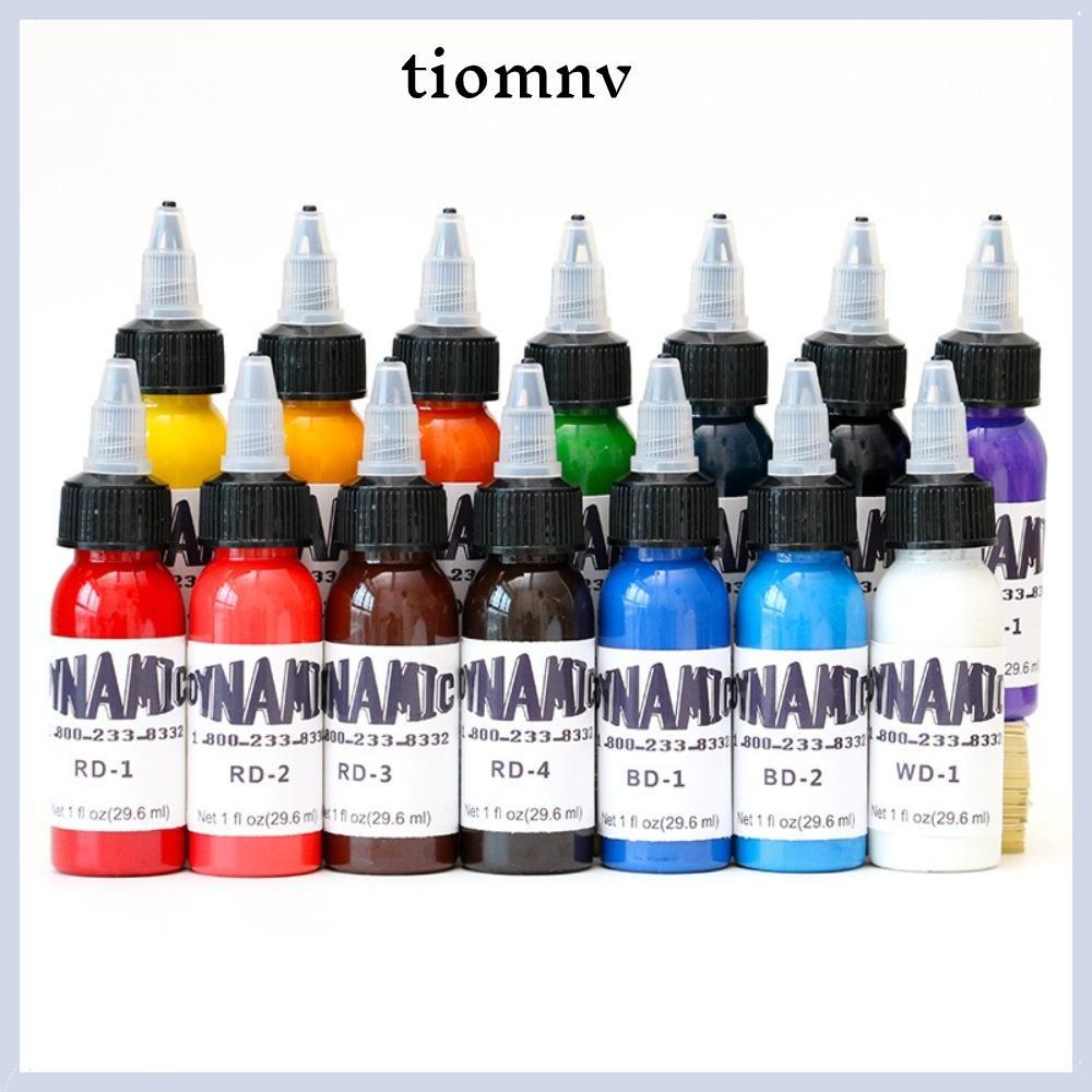 TIOMNVVN Tattoo Practice Color, Red Yellow White Blue Tattoo Ink, Bright Body Art 30ML Tattoo Ink Pi