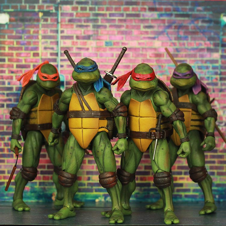 Bộ nhân vật hành động rùa Ninja đột biến tuổi teen NECA chính hãng - Leonardo Raphael Michelangelo D