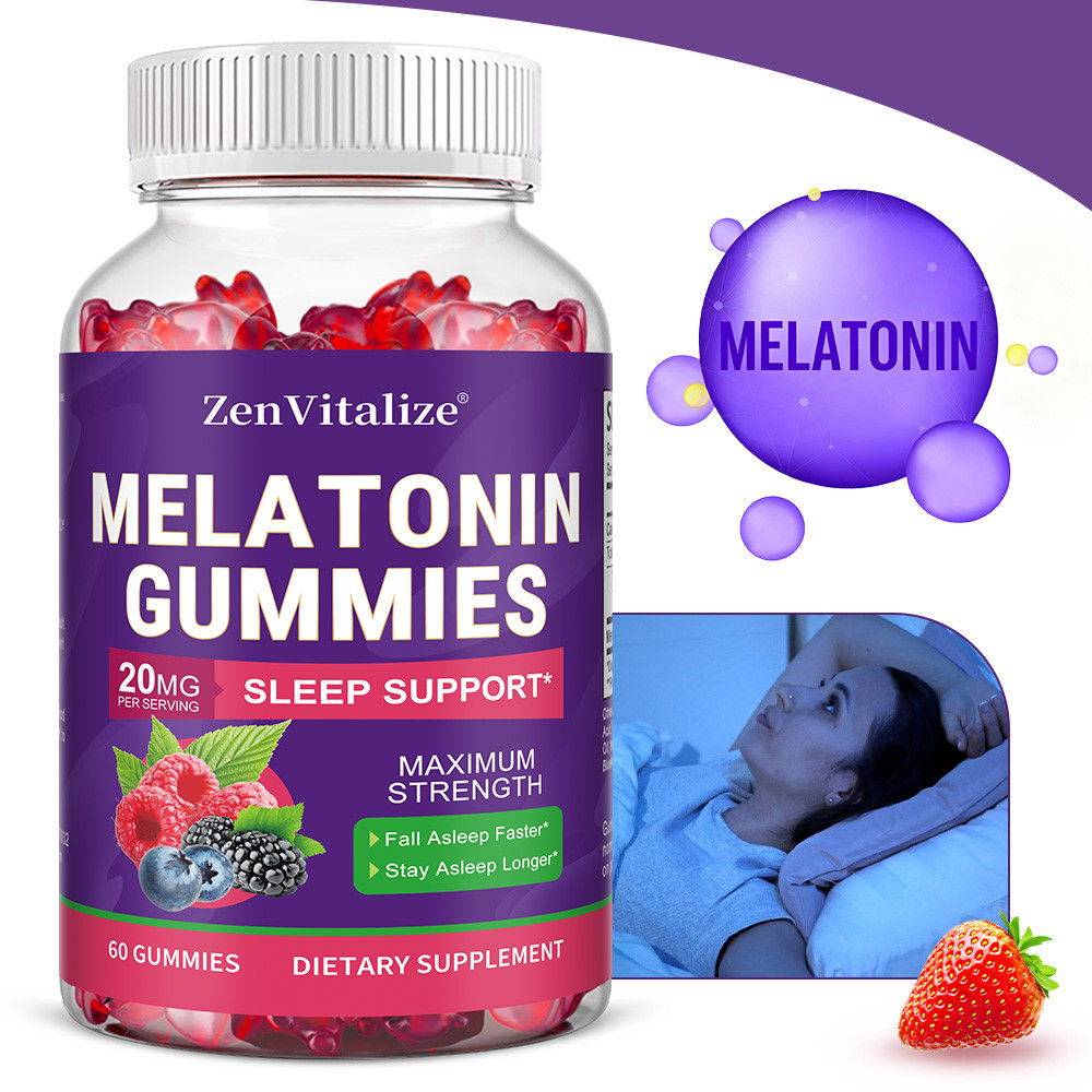 Kẹo Dẻo Melatonin Dành Cho Người Lớn 20mg, Giúp Thúc đẩy Giấc Ngủ Ngon Và Giúp Bạn Dễ Dàng Chìm Vào 