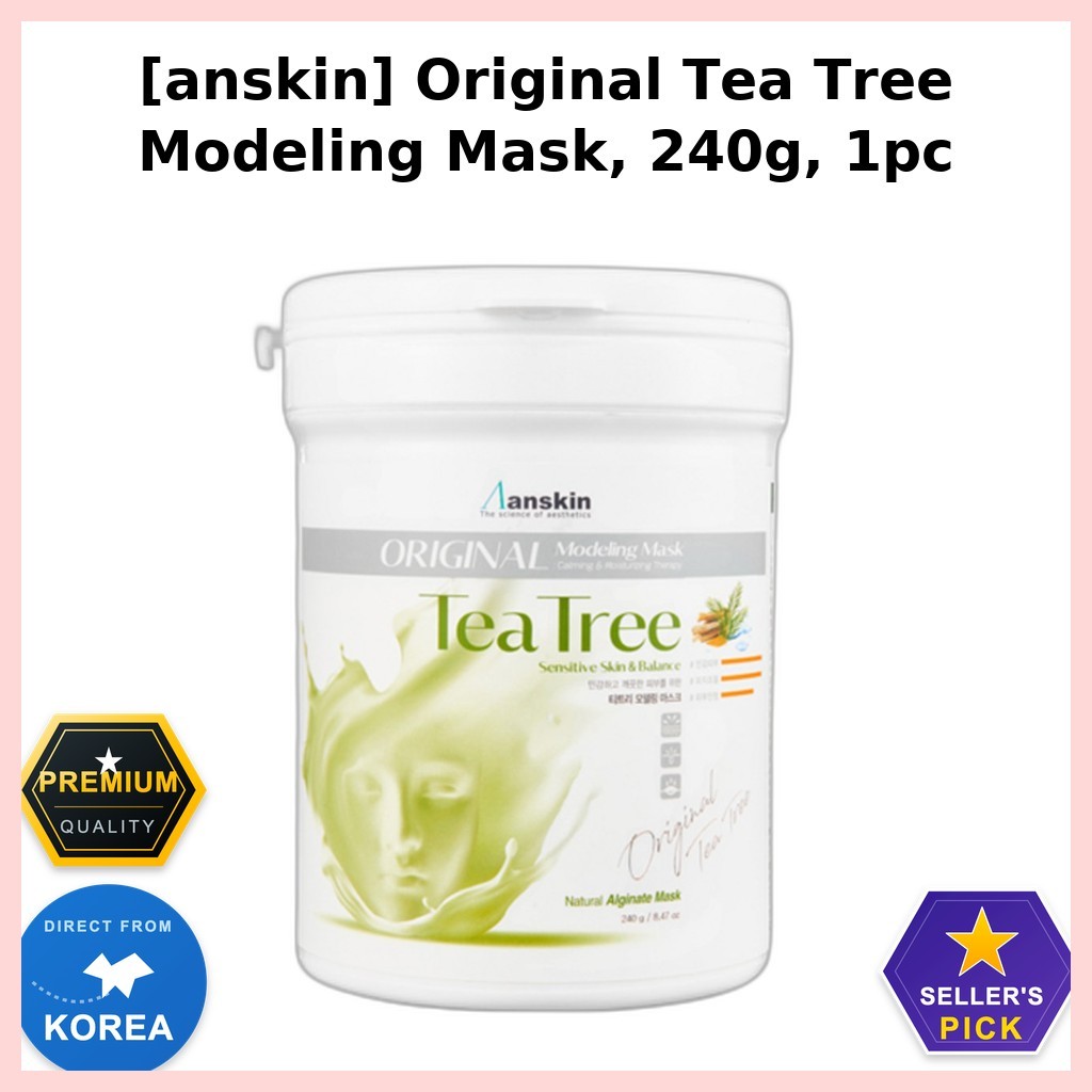 [anskin] Mặt nạ mô hình cây trà nguyên bản, 240g, 1 mặt nạ mô hình Hàn Quốc / chiết xuất cây trà của