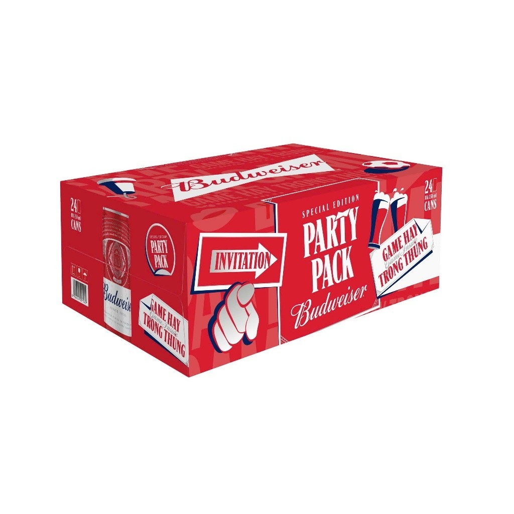 [ĐỘC QUYỀN LIVESTREAM] Combo 5 Thùng 24 Lon Bia Budweiser PartyPack Chính Hãng (250ml/lon)