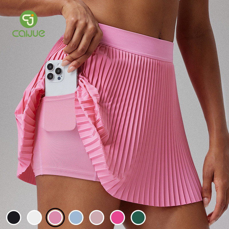 Golf Tennis Skirt Summer Lulu Slim Look Running Sports Anti-Exposure Yoga Pleated Skirt Skirt jBkQ