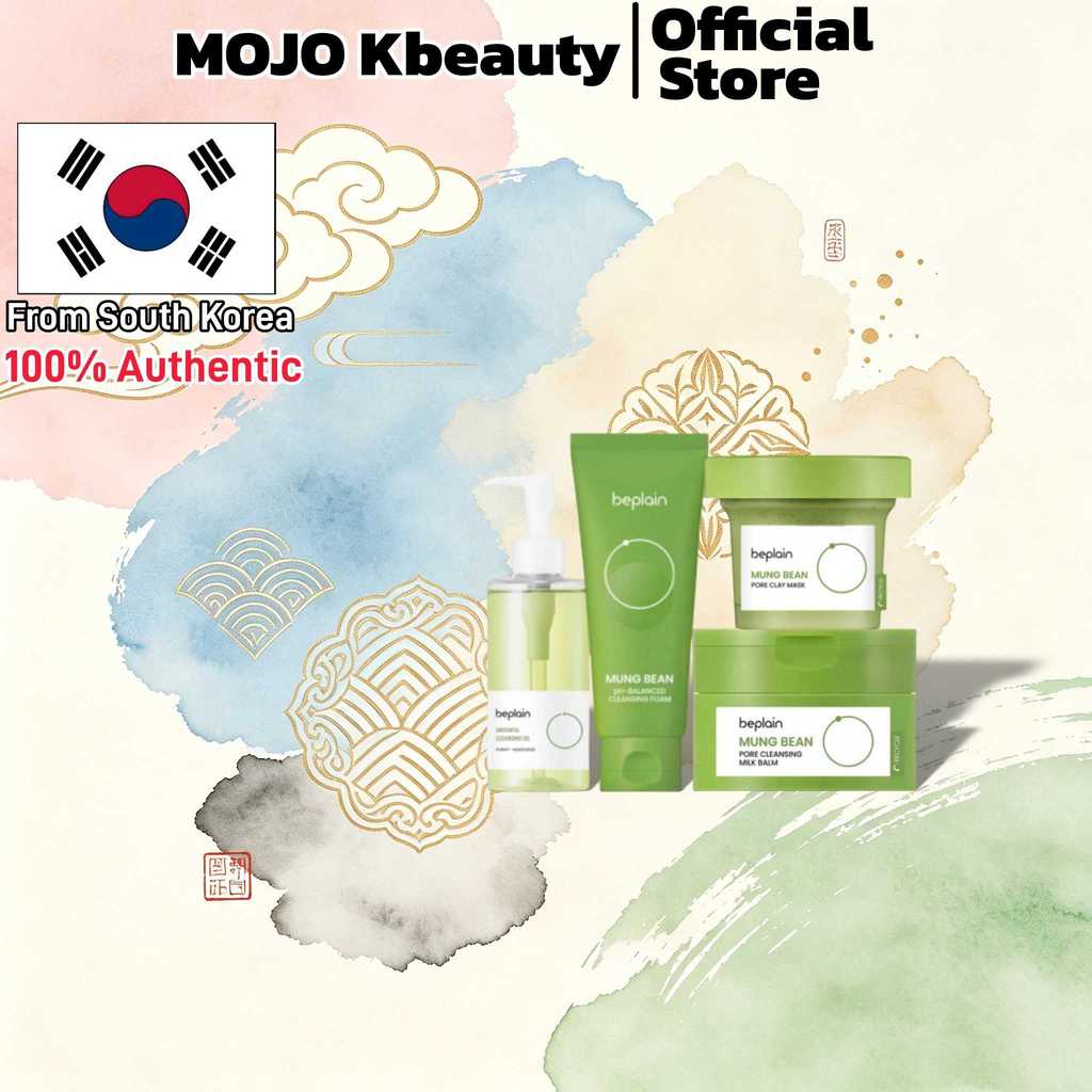 [Beplain] Sữa rửa mặt Mung Bean 80ml / Mặt nạ đất sét lỗ chân lông 120ml / Dầu 200ml / 100ml dưỡng l