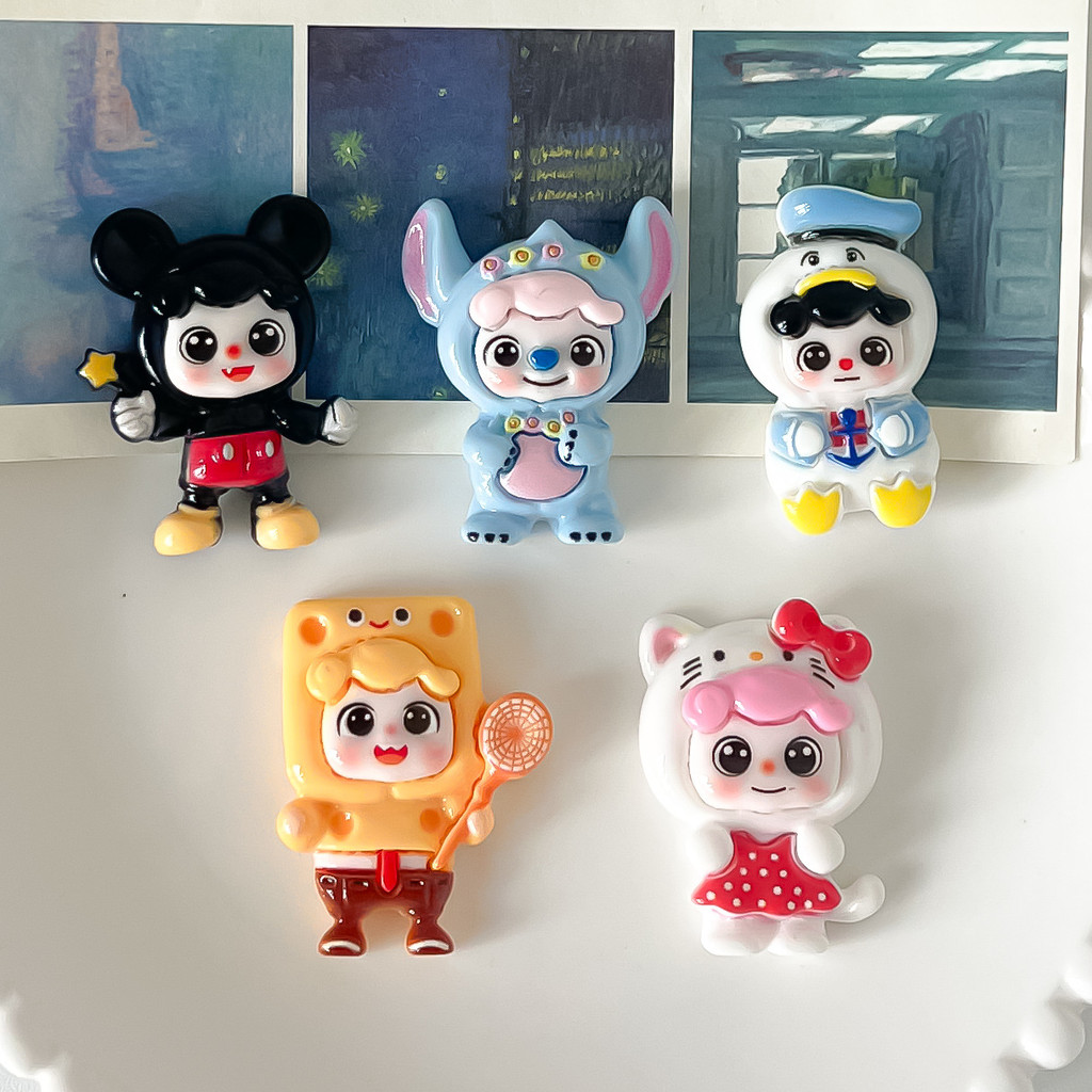 Phụ kiện nhựa Stitch và Moana hoạt hình lớn cho vỏ điện thoại keo kem DIY, kẹp tóc, móc khóa và vật 