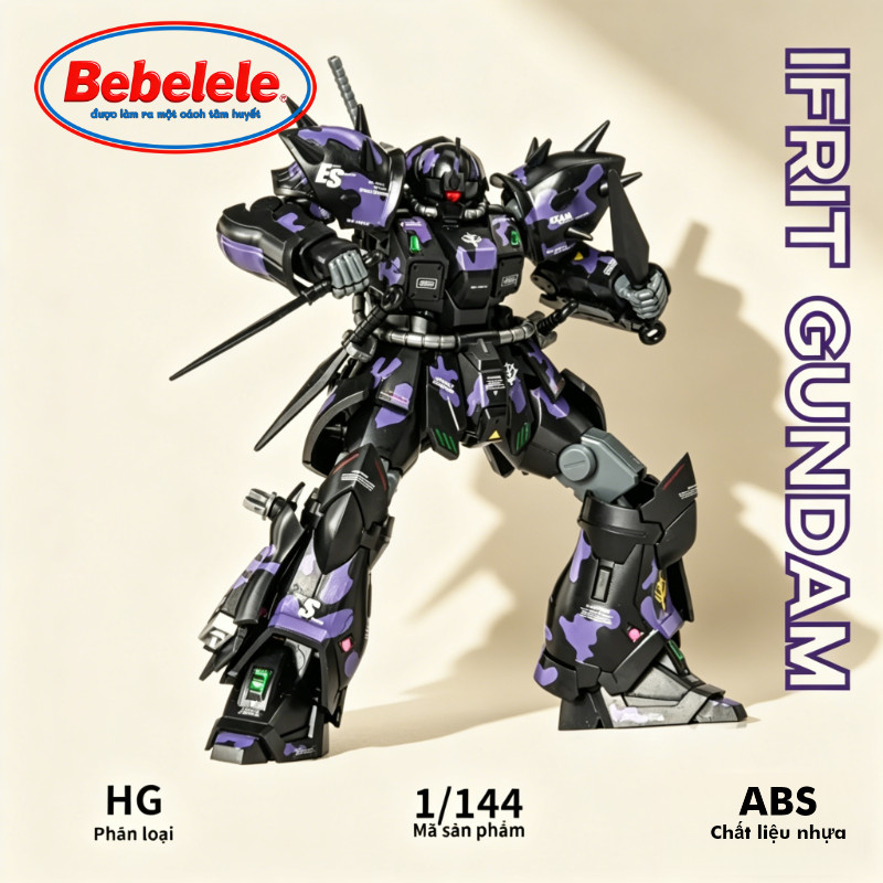 Mô hình Xingyuan – Bộ mô hình nhựa Gundam Efreet Night Camo HG 1/144 với lưỡi kiếm đôi và miếng dán 