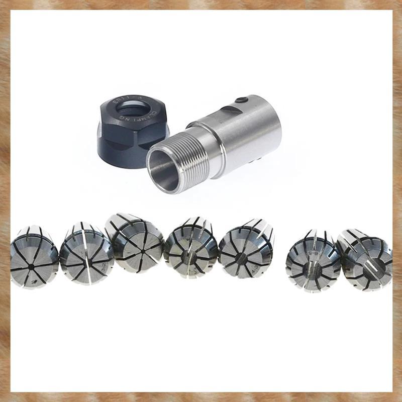 [S Z] 1 Bộ C25 ER20 14mm + 7 Cái 3 -12mm Collet Chuck Trục Động Cơ Thanh Nối Dài Trục Trục Trục Trục
