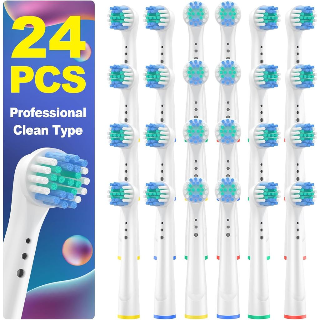 24 Đầu Bàn Chải Đánh Răng Thay Thế Tương Thích Với Oral-B Braun, Đầu Bàn Chải Đánh Răng Điện Loại Sạ