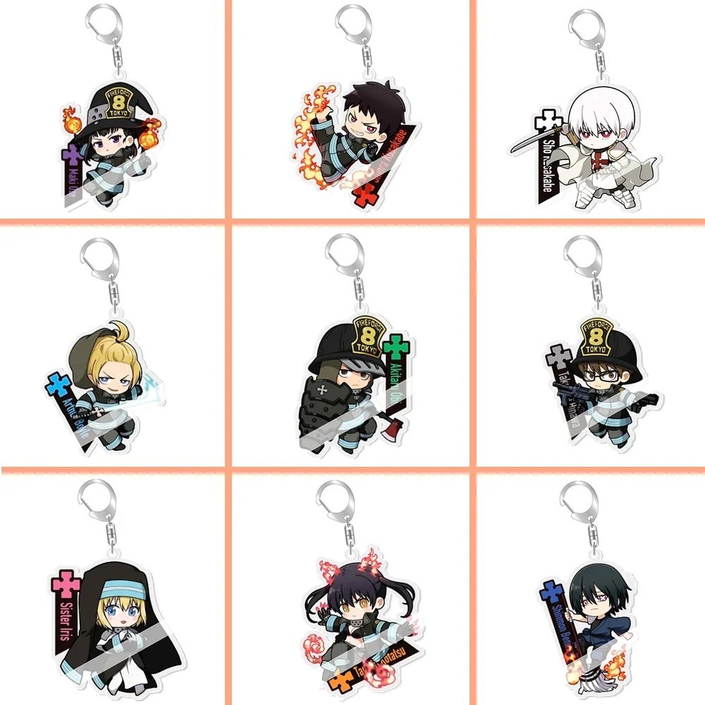 Móc khóa Anime Fire Force Lực Lượng Cứu Hỏa Shinra Kusakabe Arthur Boyle Tamaki Kotatsu mica acrylic