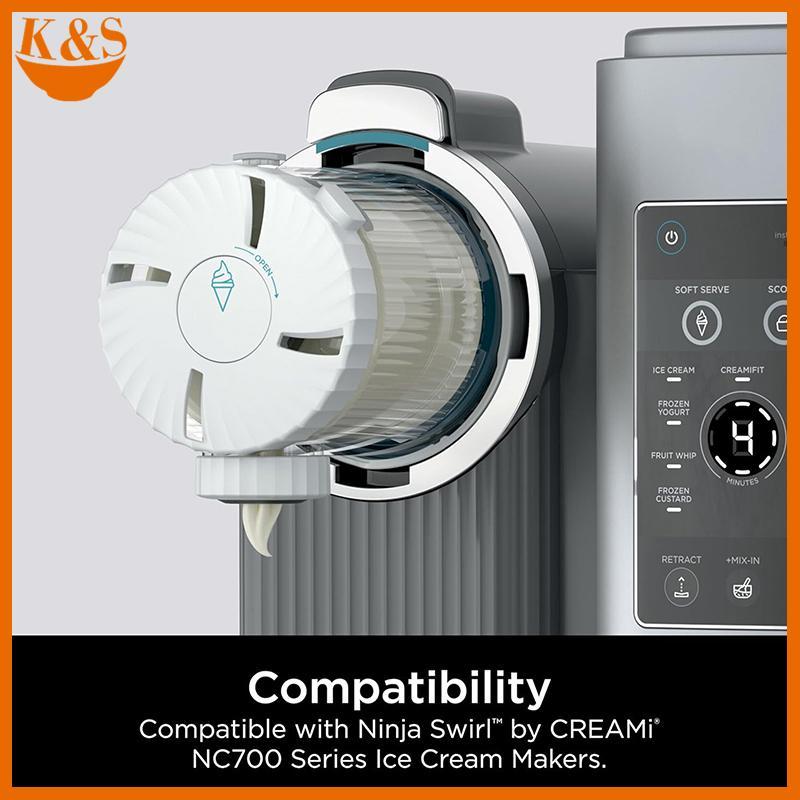 Bộ núm và nắp máy làm kem DINIROOM Ninja Swirl NC700, máy rửa chén an toàn, XSK7PNTLD2B64B.