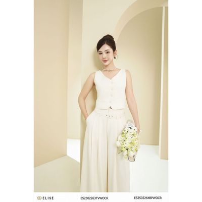 Áo gile kem cơi túi thiết kế Elise ES2502263TVWOCR