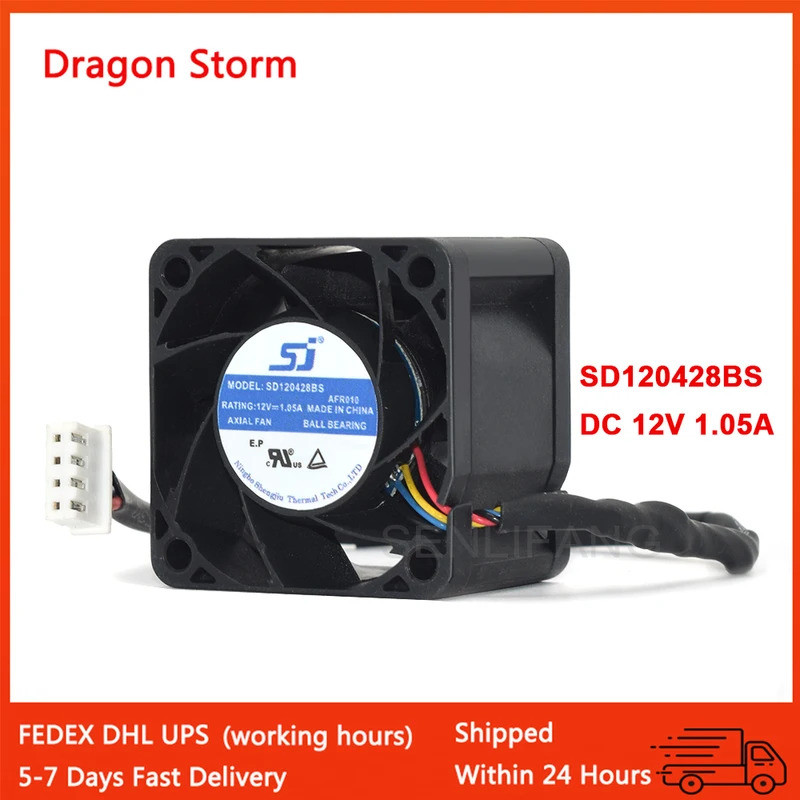 Quạt làm mát 1066 hoàn toàn mới SD120428BS 4028 40X40X28mm 40mm 12V 1.05A 4Pin Quạt máy chủ tốc độ c