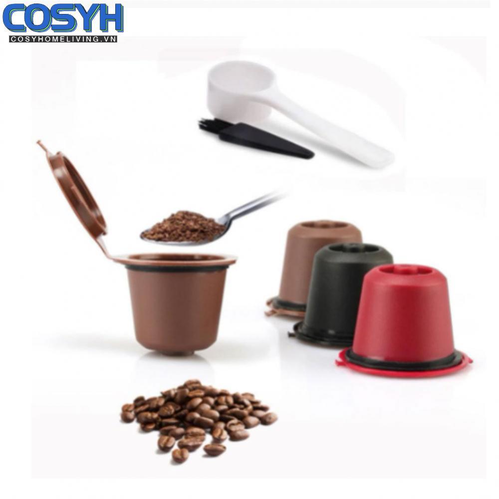 <cosyh>For Nespresso Compatible Reusable Capsules 3 Pack Refillable Coffee Cups