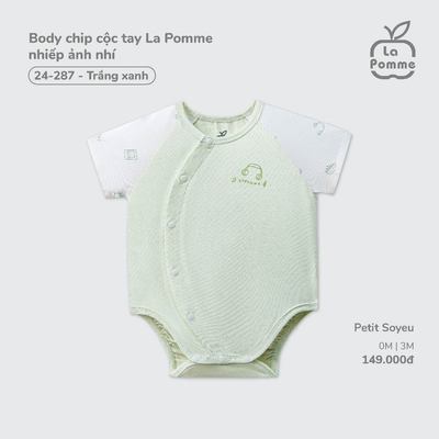 Body chip cộc tay La Pomme nhiếp ảnh nhí - Sợi Petit Soyeu thoáng mát – Bé trai/gái - 0M - 3M