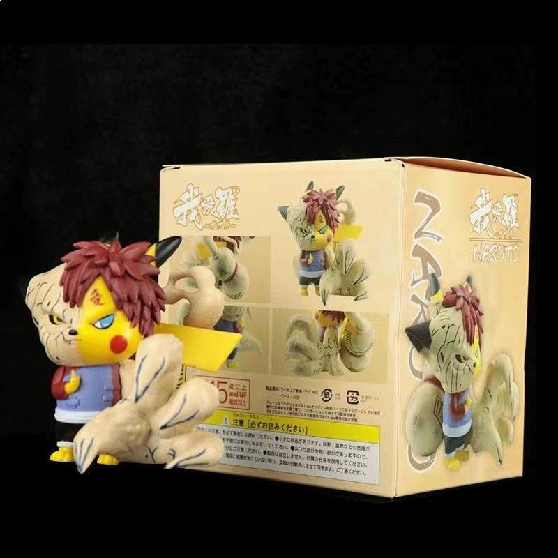 8cm Naruto x Pokemon Crossover: Pikachu Cosplay Gaara (Nửa Shukaku Form) Hình PVC