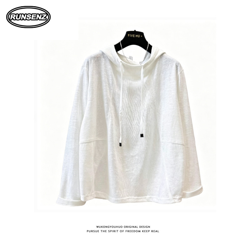 Áo hoodie nữ cotton từ size M đến 4XL, áo dài tay màu trắng