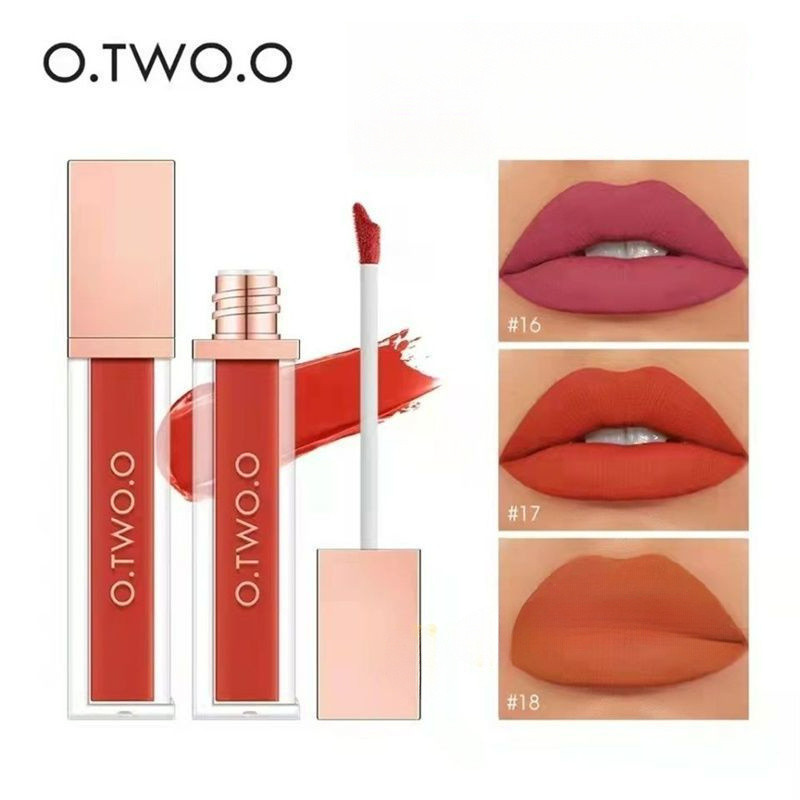 O.TWO.O Velvet Matte Lip Gloss Màu sắc phong phú Son môi dài không chuyển đổi hàng ngày