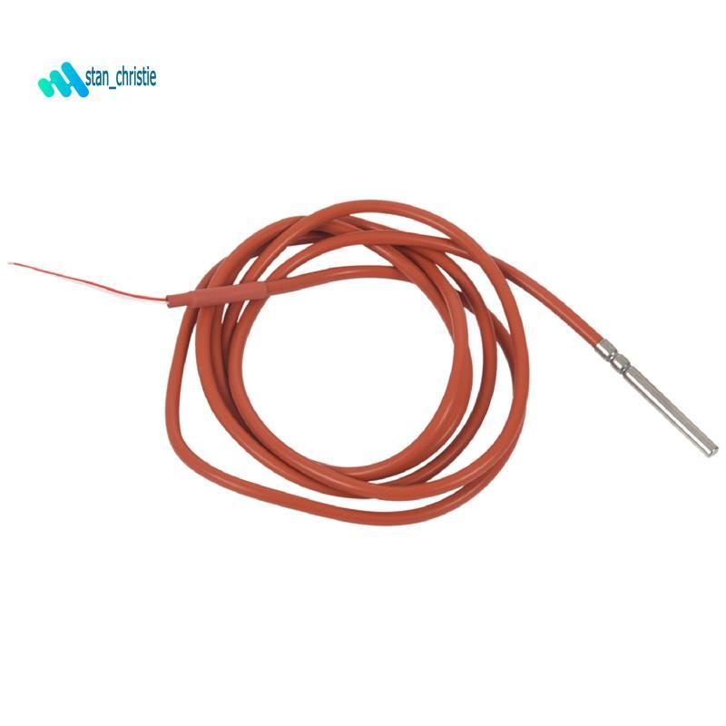 2 Dây PT1000 Cảm Biến Nhiệt Độ Nhiệt Điện Trở Gel Silicon Phủ 1.5 Mét Đầu Dò 45mm x 5mm -50-180 Độ R