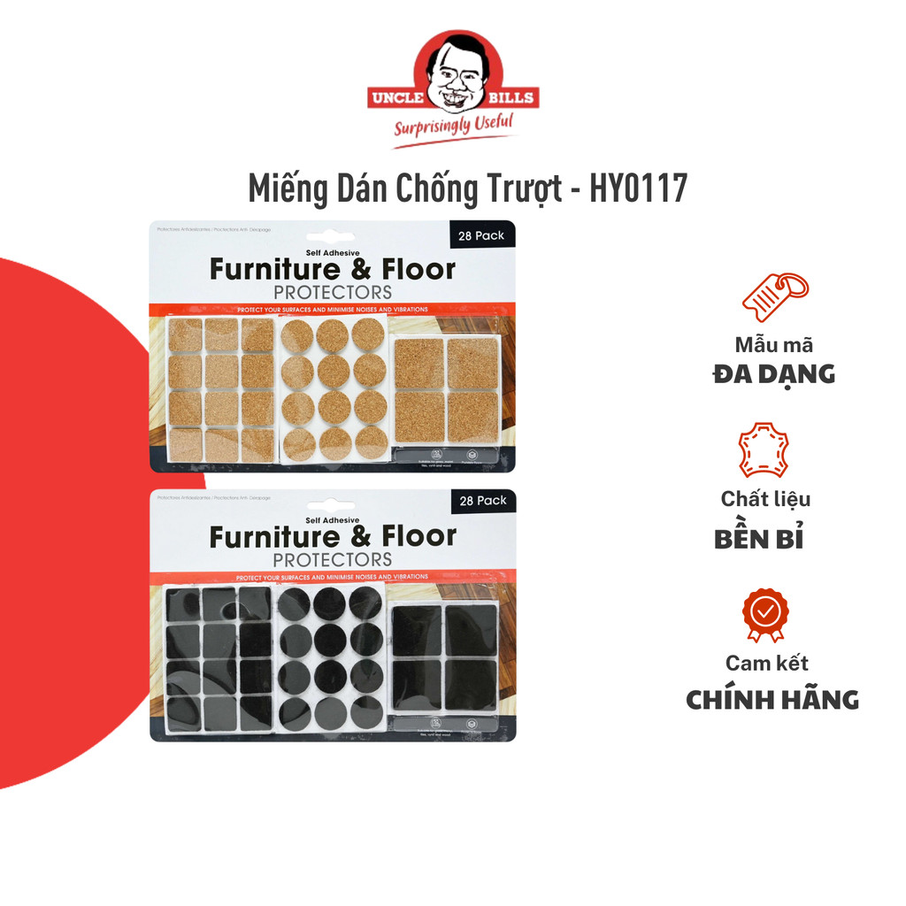 Miếng Dán Chống Trượt Bàn Ghế UNCLE BILLS Tiện Lợi Phù Hợp Cho Nhiều Loại Bàn Ghế, Sofa - HY0117