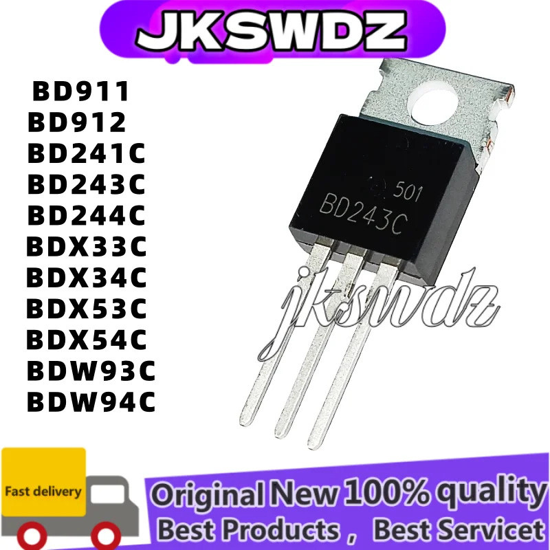 1-5 Chiếc BDW93C TO-220 BDW93 TO220 BD241C BD243C BD244C BD911 BD912 BDW94C BDX33C BDX34C BDX53C BDX