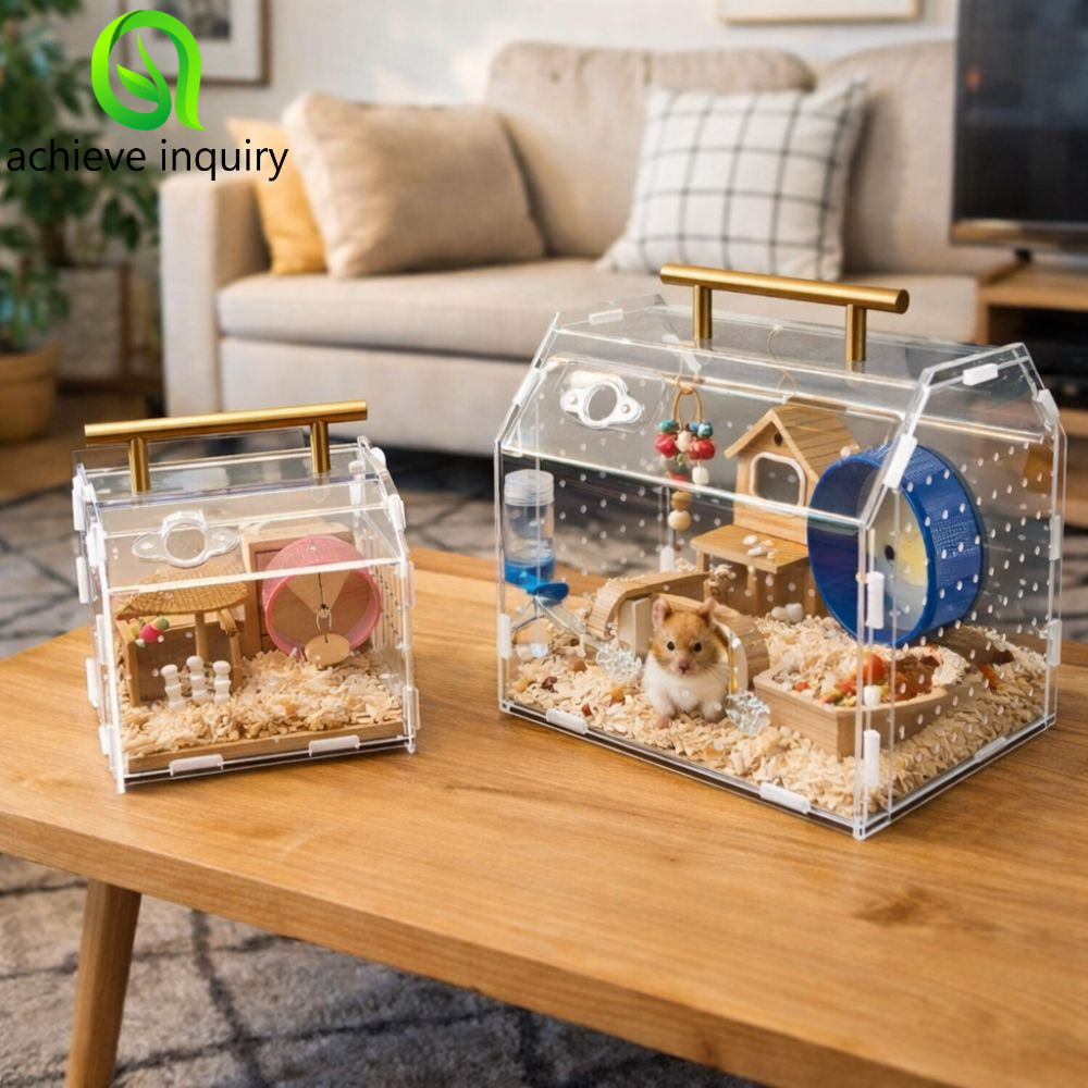ACHIEVE INQUIRY Spider Enclosure, Acrylic có tay cầm Hộp nhân giống bò sát, Vỏ bò sát Snap Closure T