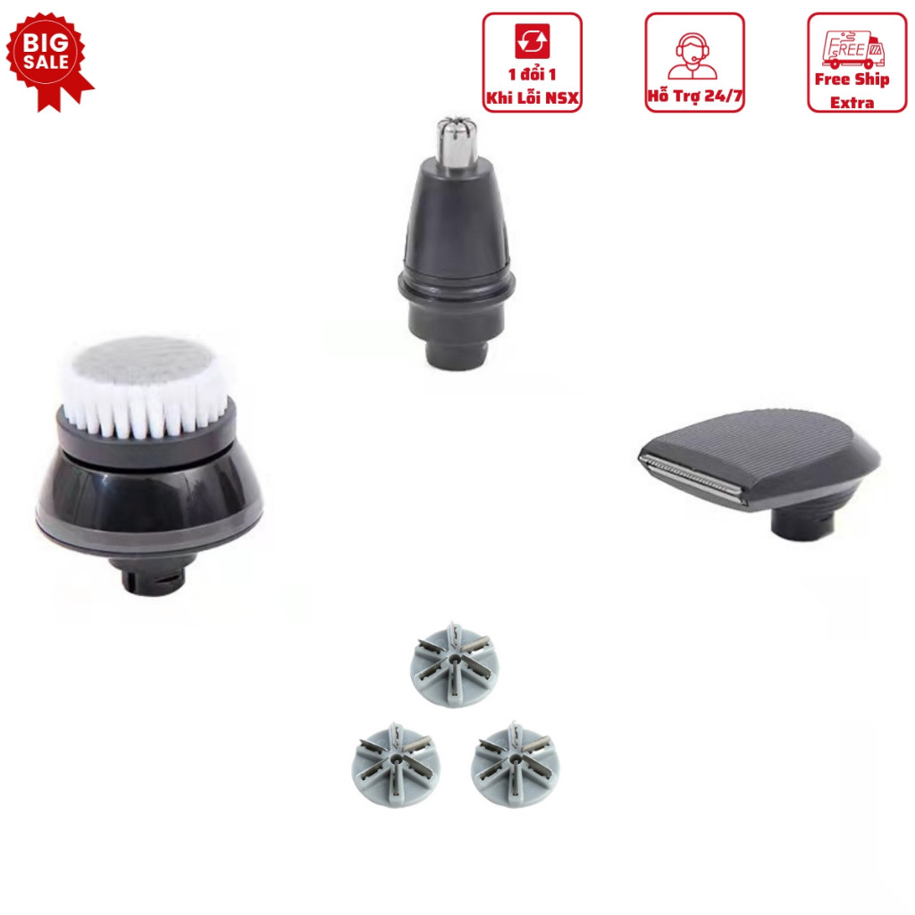 Phụ Kiện Máy Cạo Râu Dòng 9D Shaver, 6D, 4D Shaver Lưỡi Dao Đầu Tỉa Lông Mũi Đầu Tông Đơ Itechcare