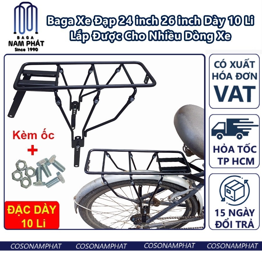 [Giá VAT] Baga Xe Đạp 24 26 520C 590C 650C Địa Hình Thể Thao Giá Gác Bắt 3 Ba Ga Yên Sau 24 in 26 in