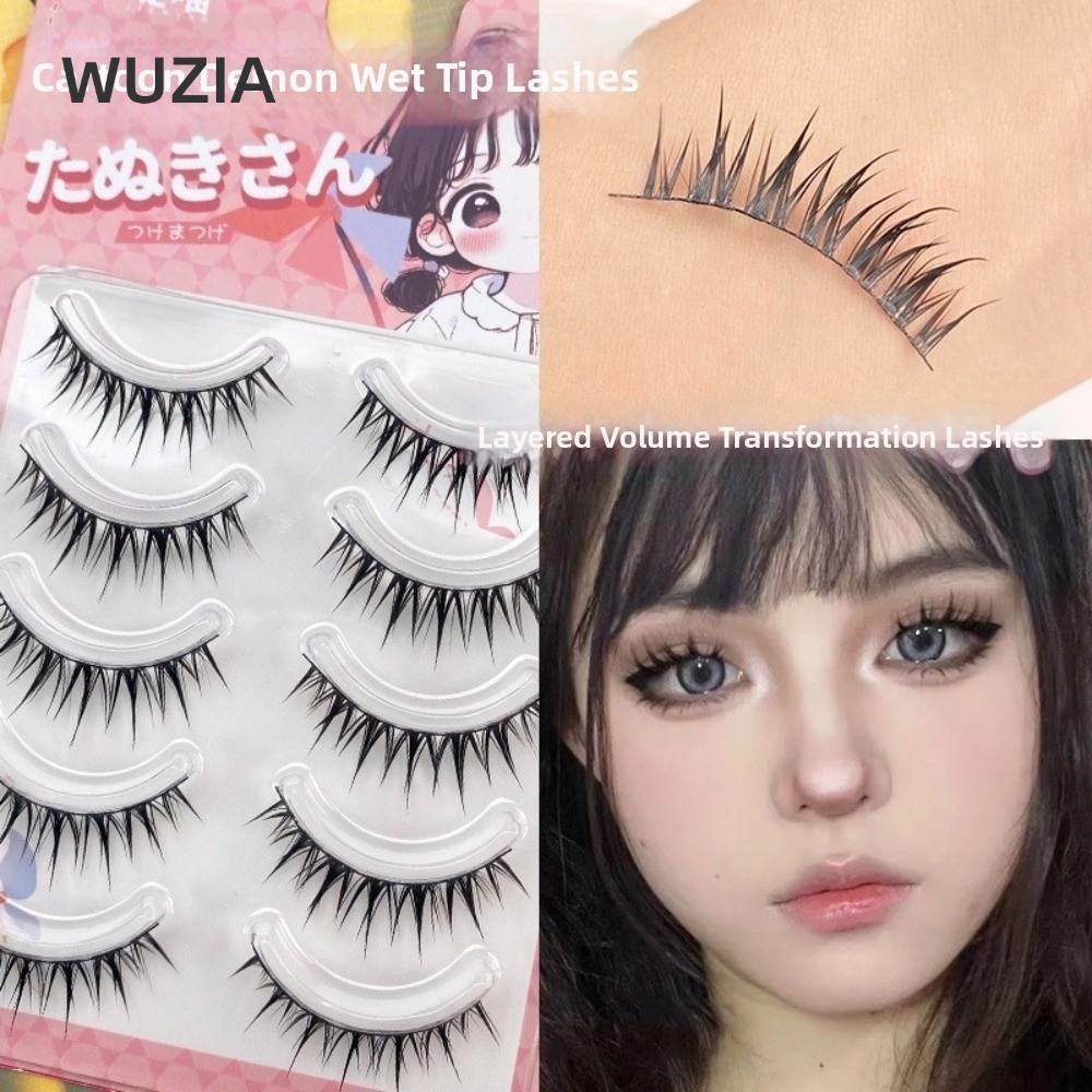 WUZIA Anime Hoạt Hình Lông Mi Giả, Đen Dễ Mặc DIY Lông Mi Nối Dài, Trang Điểm Mắt Quỷ Hợp Thời Trang