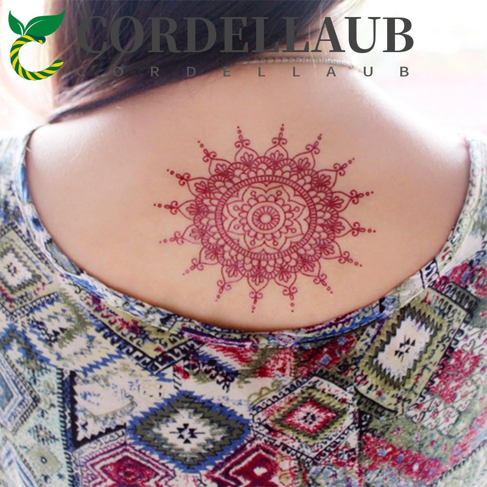 CORDELLAUB Hình Xăm Tạm Thời, Dụng Cụ Cưới Chân Cánh Tay Henna Hình Xăm, Ren Đỏ Henna Hình Xăm Chống