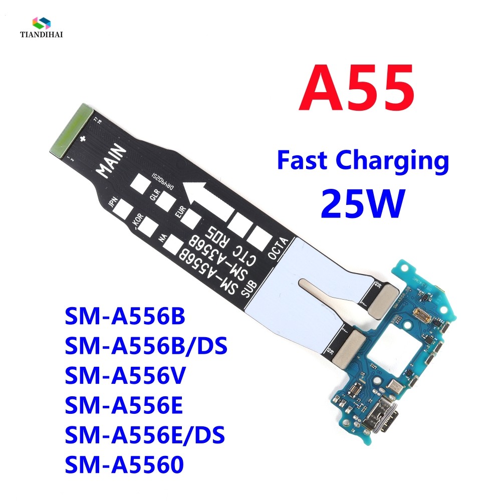 Đầu nối bảng sạc USB Cáp mềm SUB chính cho Samsung Galaxy A55 5G A556 A556B A556E A556B / DS Cổng đế