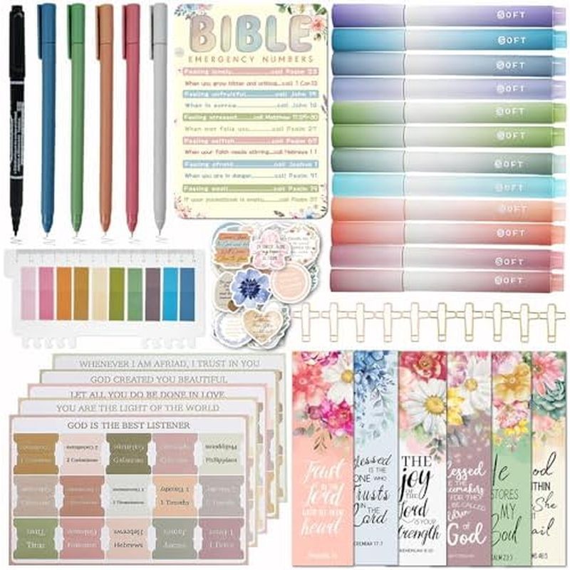 52 PCS Aesthetic School Supplies with Highlighters, Mechanical Pencils, Color Ink Gel pens, Pencil C