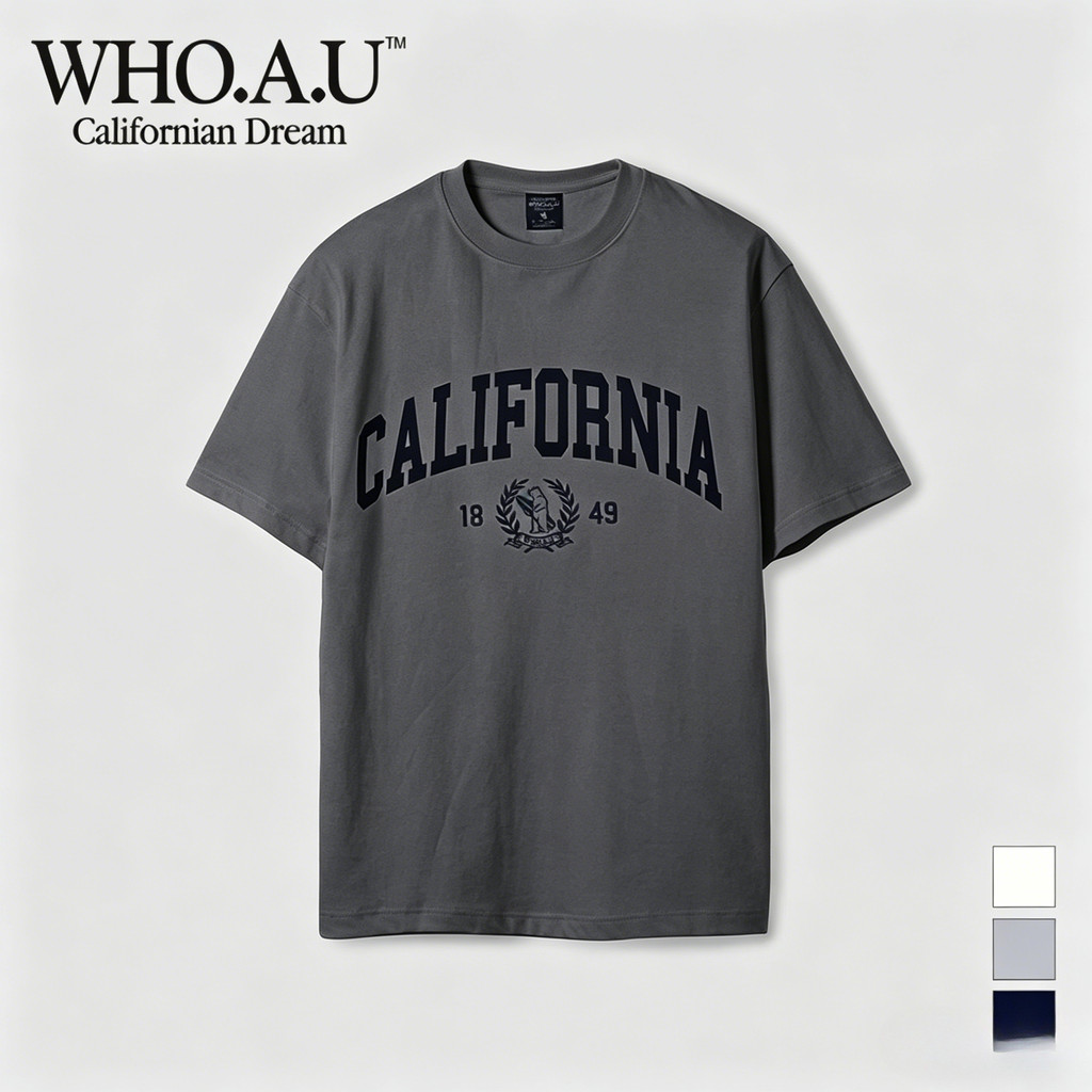 Áo thun ngắn tay in chữ WHO CALIFORNIA California chất lượng cao dành cho nam và nữ Áo thun Cotton c