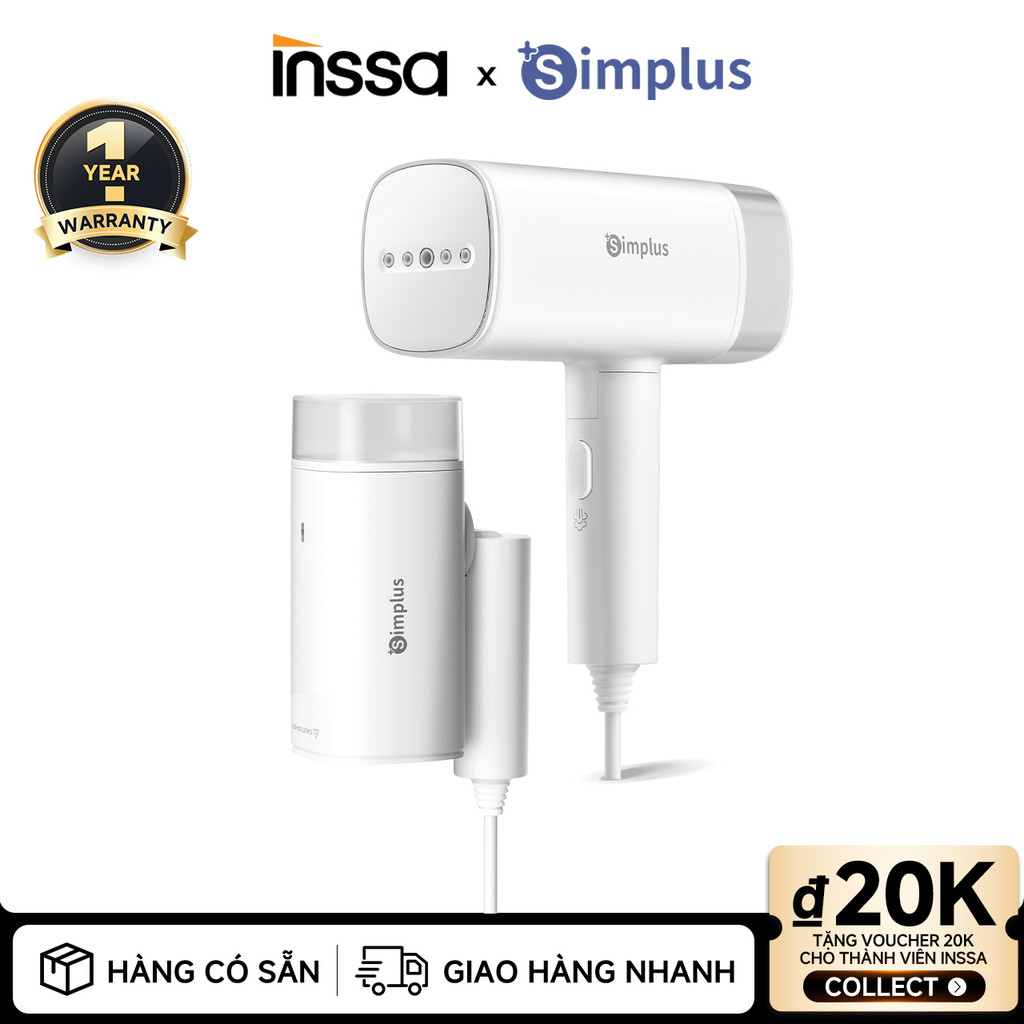 Inssa × Simplus Bàn Ủi Hơi Nước Cầm Tay 180mL Công Suất Lớn 1200W GTJH020 - Bảo Hành 1 Năm