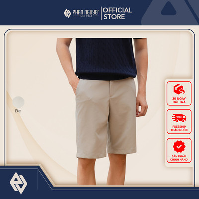 Quần short nam AirFlex cao cấp Phan Nguyễn, chất liệu mềm, nhẹ, hạn chế nhăn nhàu, thoải mái QSD.195