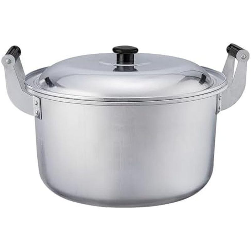 Aluminum Stock Pot with Lid & Grip, Classic Deep Thickened Body Cooking Pot, Large Capacity Soup Can