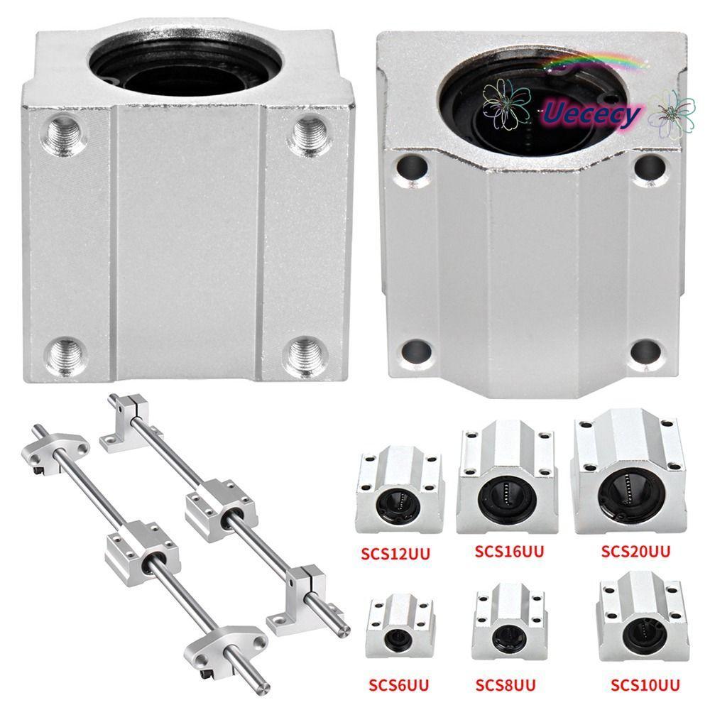 Vòng bi tuyến tính UECECY, Bộ định tuyến CNC Khối ống lót trượt bằng nhôm, SCS8UU SCS10U SCS12UU SCS