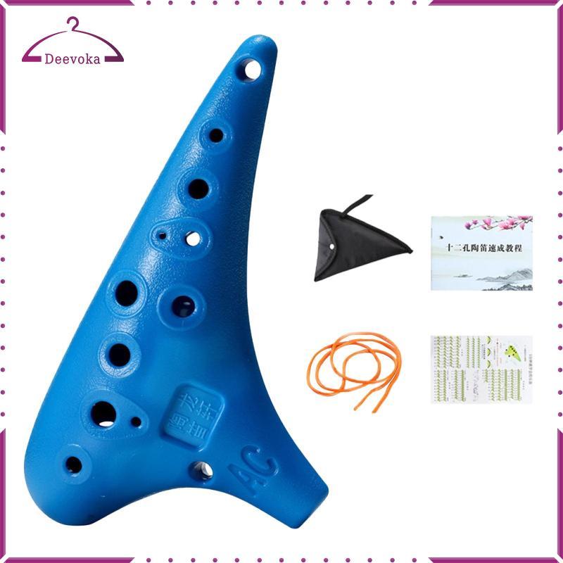 Nhạc cụ Mini bằng nhựa Ocarina 12 lỗ Alto C Ocarina nhẹ có dây đeo cho người mới bắt đầu biểu diễn