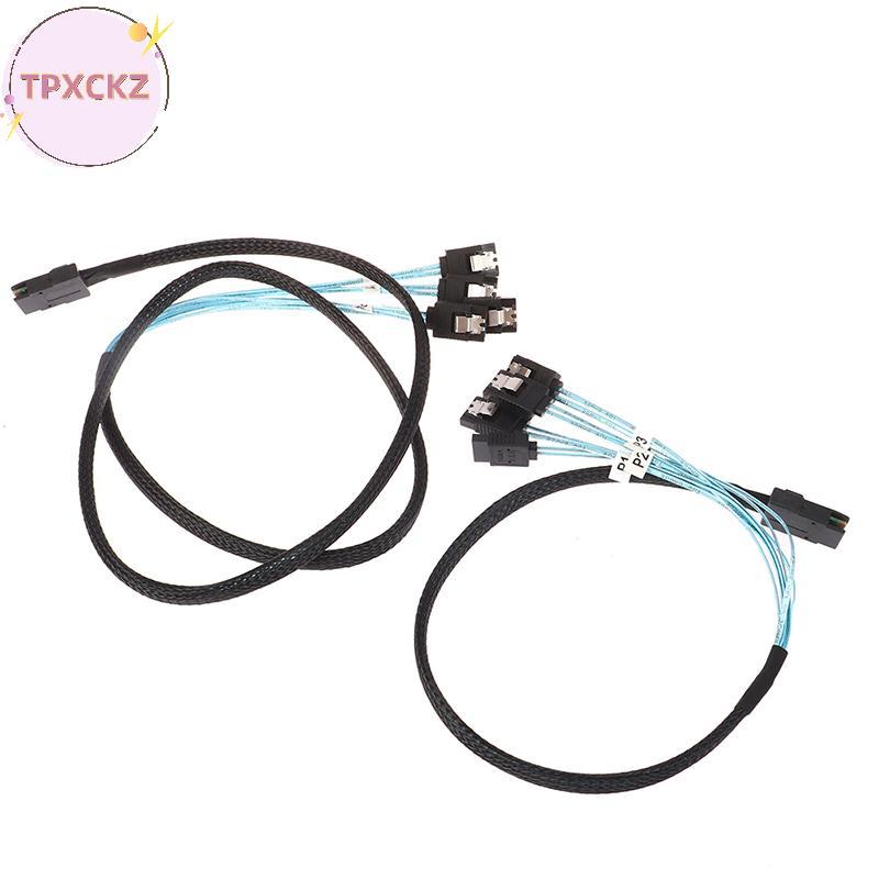 Cáp TPXCKZ SAS SATA Mini-SAS SFF-8087 Đến 4 Cáp SATA Mini SAS 4i SFF8087 36P Đến 4 Cáp SATA 7P 12Gbp
