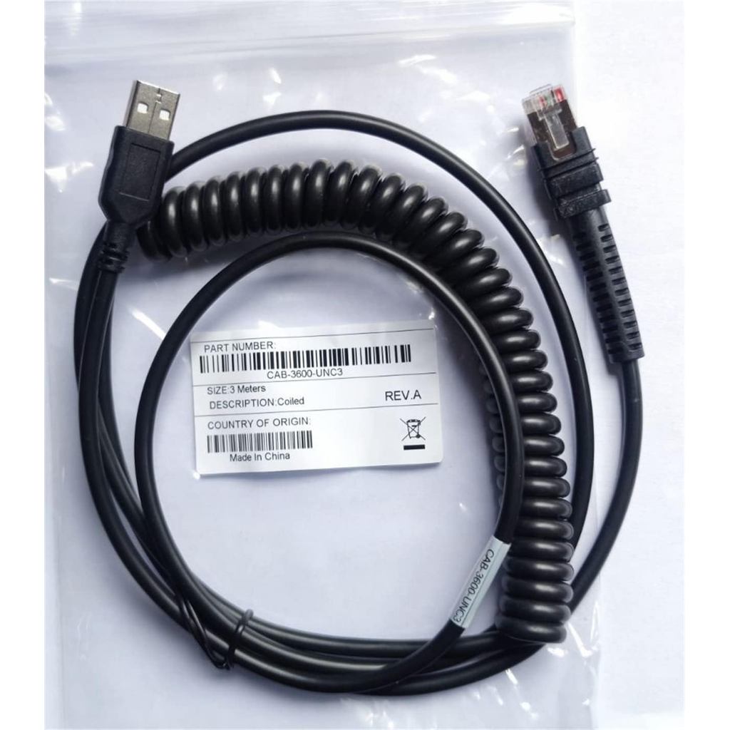 Cáp USB 9FT cho Zebra Symbol DS3608 DS3678 LI3608 LI3678 Đầu đọc máy quét mã vạch