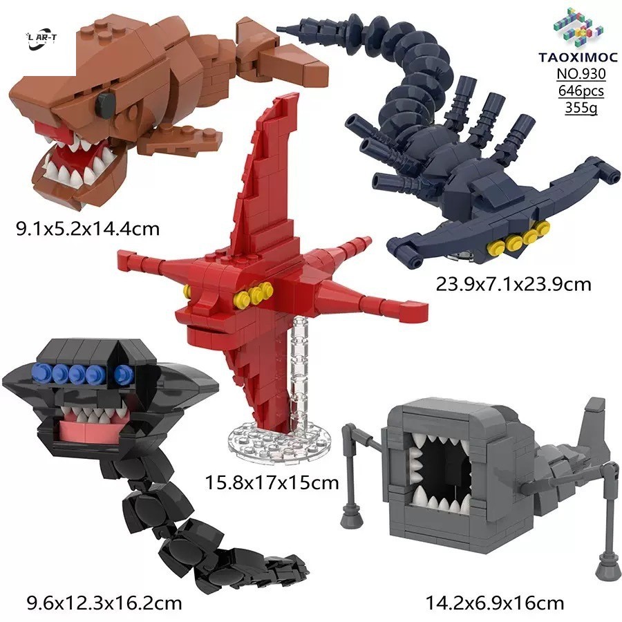 Subnautica Deep Sea Trek Building Blocks - Sea Eater Leviathan Model Game Ngoại vi