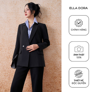 Blazer nữ ELLA DORA thiết 2 cúc dáng suông cổ ve thanh lịch dễ phối đồ phong cách công sở [V24]
