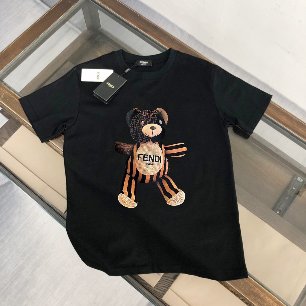 Fendi / Fendi 2026 Phong Cách Mới Nam Nữ Áo Thun In Hình Áo Thun Tay Ngắn Top Công Sở Áo Thun Cao Cấ