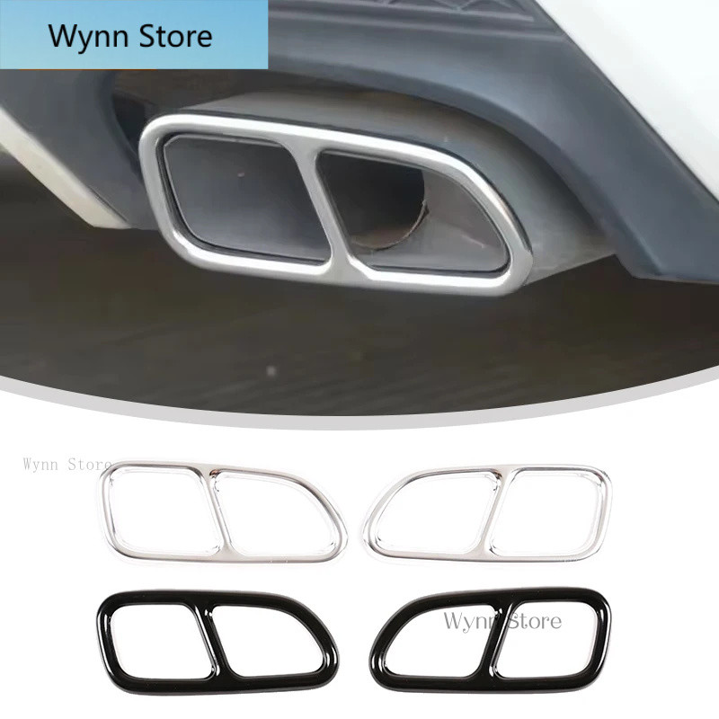 Xe Hơi Thép Không Gỉ Đuôi Họng Ống Xả Giảm Thanh Đầu Bao Viền Cho Xe Mercedes Benz CLA SLK C117 W117