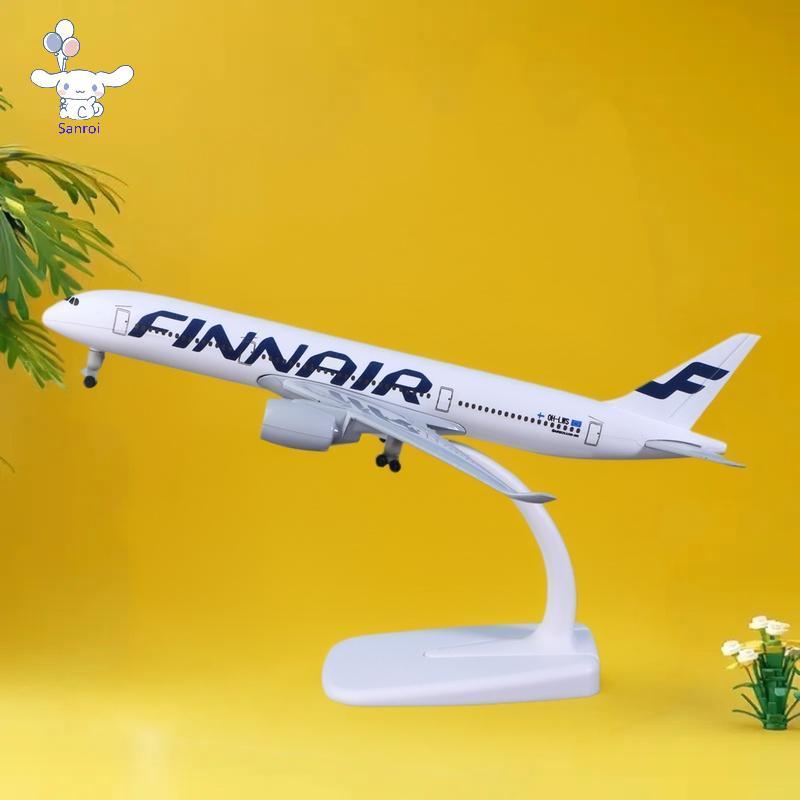 [San] 1 Bộ Máy Bay Đúc Kim Loại Hợp Kim Có Bánh Xe 20CM A350 Finnair Bộ Máy Bay Airbus 350 Phần Lan 
