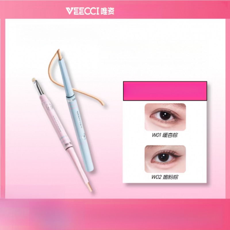 VECCCI Double Piece Construction Lying Silkworm Pen Bền và không dễ bị nhòe Refill Double Piece Lyin