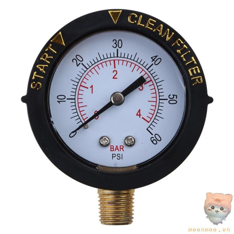 Đồng hồ đo áp suất nước mặt trăng 60psi có thể đặt cho vỏ gắn dưới cùng cho bể bơi