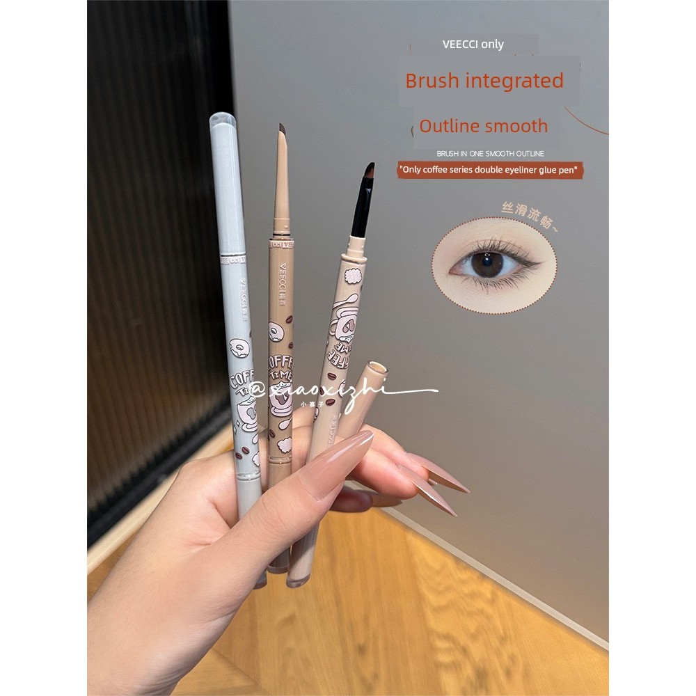 chì kẻ mắt bút chì kẻ mắt Bàn chải tích hợpVEECI VEECI Coffee Series Double-Ended Gel Eyeliner Novic